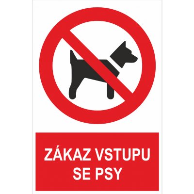 Zákaz vstupu se psy ISO 7010 samolepící vinylová fólie 200x150 mm – Hledejceny.cz