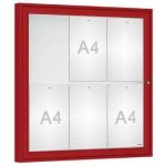 PROCITY Venkovní vitrína Classique, 6 x A4, plexi, červená – Zboží Živě