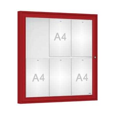 PROCITY Venkovní vitrína Classique, 6 x A4, plexi, červená – Zboží Živě
