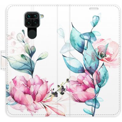Pouzdro iSaprio Flip s kapsičkami na karty - Beautiful Flower Xiaomi Redmi Note 9
