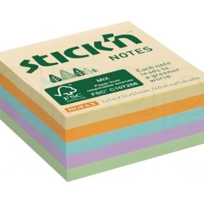 Bloček samolepicí Stick´n FSC 51x51 mm, luční pastel. barvy – Zboží Dáma