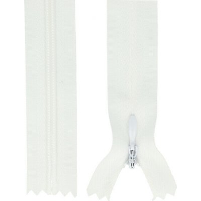 Zip spirálový skrytý 3 mm, 30 cm, nedělitelný, jezdec dekorativní - 101 – Hledejceny.cz