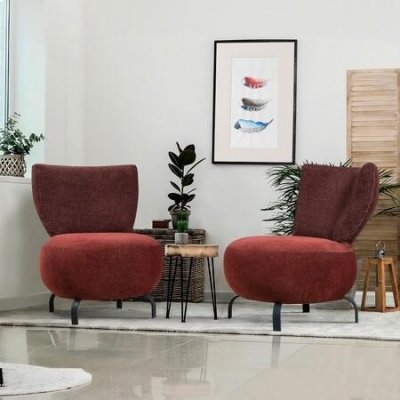 Atelier del Sofa wing chair set Loly bordó