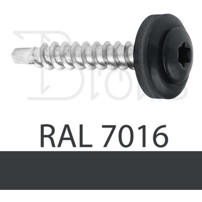 KLIMAS Klempířský šroub 4,8 x 35 tmavě šedý (antracit) RAL 7016 – Hledejceny.cz