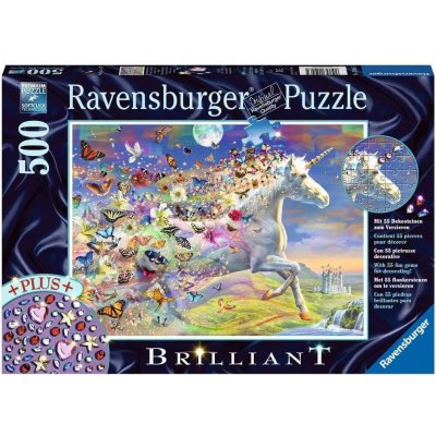 Ravensburger s drahokamy Jednorožec motýlky 500 dílků – Zbozi.Blesk.cz