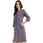 Květovaný župan nebo košilka pro ženy na kojení celopropínací na zip 1G0621 modrá – Zboží Dáma