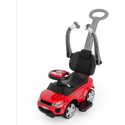 Mamido Mamido Odrážedlo Sport Car s vodící tyčí 3v1 GUMOVÉ kola červené – Zboží Dáma