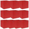 Úložný box zahrada-XL Úložné boxy 10 ks červené 32 x 32 x 32 cm textil