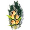 Květina Smuteční kytice z umělých květin slza - oranžová