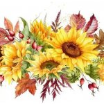 ti-flair Ubrousek 33x33cm Podzimní aranžmá slunečnic – Zboží Dáma