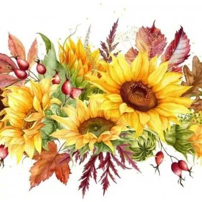 ti-flair Ubrousek 33x33cm Podzimní aranžmá slunečnic – Zboží Dáma