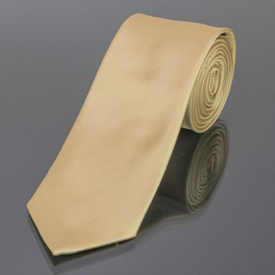 AMJ kravata pánská jednobarevná KU0047 zlatá – Zboží Dáma