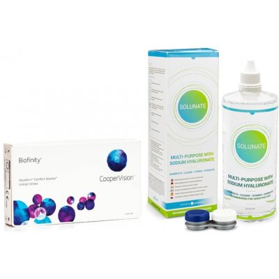 Cooper Vision Biofinity 3 čočky + Solunate Multi-Purpose 400 ml s pouzdrem – Hledejceny.cz