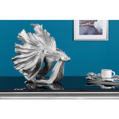 Dekorační předmět - Fisch Crowntail, 35 cm stříbrná – Zboží Mobilmania