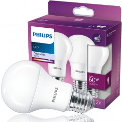 Philips LED 60W A60 E27 4000K 2-pack