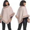 Dámský svetr a pulovr Fashionweek Dámské pončo Elegantní teplé dámské pončo prémiové kvality Karr-8 Růžovy