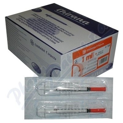 Chirana injekční stříkačka insulinová 1 ml U100 100 ks 0,33 x 12-13 – Zbozi.Blesk.cz
