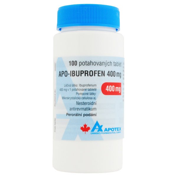 Apo-ibuprofen 400 mg por.tbl.flm. 100 x 400 mg od 158 Kč - Heureka.cz