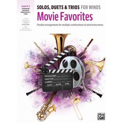 Solos Duets & Trios for Winds Movie Favorites noty na pozoun fagot tubu baryton v houslovém klíči+ audio