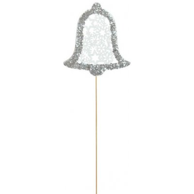 UNIPAP zápich zvonek dřevo bílá s glitrem 7,5cm/35cm 8886107 183079 – Hledejceny.cz