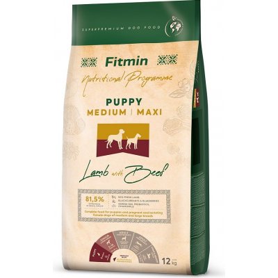 Fitmin dog medium maxi puppy lamb beef 12 kg