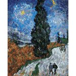 Diamondi Diamantové malování CESTA S CYPŘIŠEM A HVĚZDOU VINCENT VAN GOGH 40 x 50 cm vypnuté plátno na rám – Hledejceny.cz