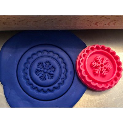 TVOŘÍTKO Vločka - razítko Rozměr: 6 cm, + Vykrajovátko: Ne – Sleviste.cz