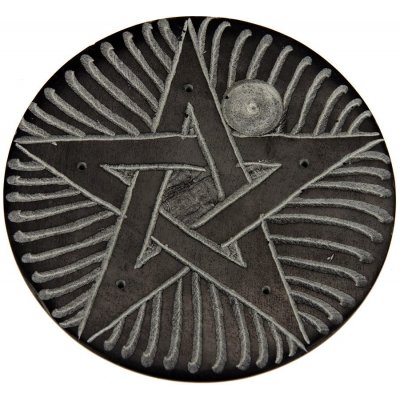 Mani Bhadra Stojánek na vonné tyčinky kamenný Pentagram 10 cm – Zboží Dáma