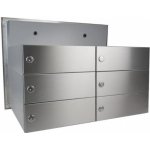 6x poštovní schránka B-042 k zazdění do sloupku + čelní deska s 6x zvonkem a přípravou pro HM - NEREZ / šedá – Zboží Mobilmania