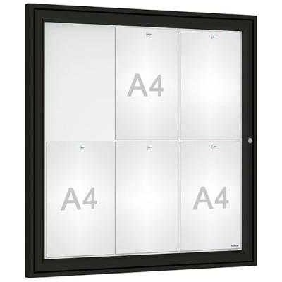 PROCITY Venkovní elegantní vitrína Tradition, 6 x A4, černá – Zboží Živě