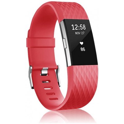 BStrap Silicone Diamond Small řemínek na Fitbit Charge 2, red SFI002C28 – Hledejceny.cz