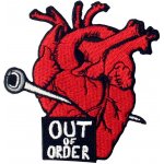 Nažehlovací nášivka Nefunkční srdce OUT OF ORDER 7,6 x 8 cm – Hledejceny.cz