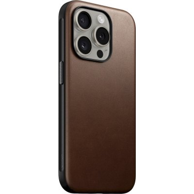Nomad Modern Leather MagSafe iPhone 15 Pro hnědé – Zboží Mobilmania