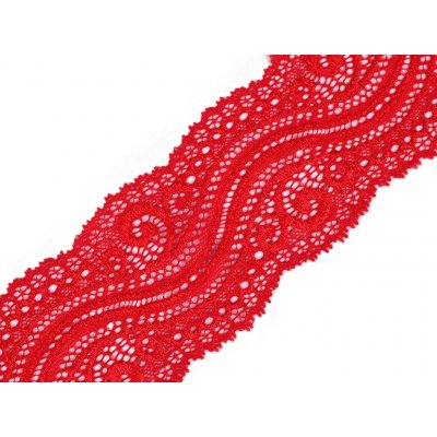 Elastická krajka / vsadka šíře 65 mm Varianta: 9 červená, Balení: 1 m – Zboží Dáma
