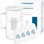 Wessper D2 Borosilicate 3 l bílý + filtr 5 ks – Zboží Mobilmania
