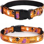 DAIHAQIKO Halloweenské obojky pro psy Podzimní obojky pro domácí mazlíčky Dýňový obojek s lebkou – Zbozi.Blesk.cz