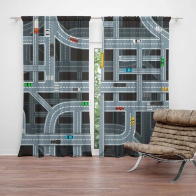Sablio Závěs Dětská autodráha: 2ks 140x250cm – Hledejceny.cz