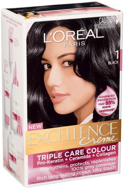 L'Oréal Excellence dlouhotrvající barva na vlasy 1 černá 172 ml od 144 Kč -  Heureka.cz