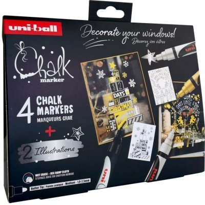 Uni Posca PWE-5M Nordic 4ks+ šablony – Sleviste.cz