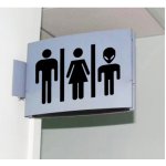 U Foťáka Samolepka na WC označení muži, ženy, mimozemšťani 16x25cm