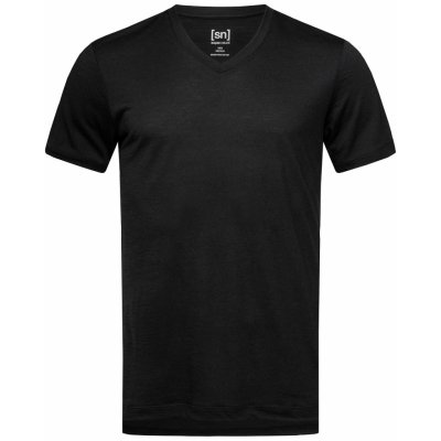 Super natural pánské merino triko Base V Neck Tee 140 jet black – Hledejceny.cz