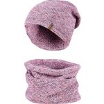 Biju dámský zimní set čepice a tunel Mark melír růžové a šedé 7100331-14 – Zboží Dáma