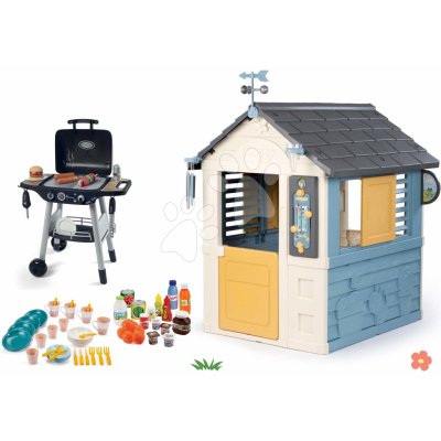 Smoby Set domeček meteorologická stanice s grilem Barbecue Čtyři roční období 4 Seasons Playhouse s jídelní soupravou a potravinami – Zboží Dáma
