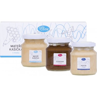 Pleva Dárková krabička medů s příměsí modrá 3 x 170 g – Zboží Dáma