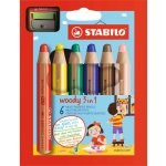 STABILO woody 3 in 1 6 ks s ořezávátkem – Hledejceny.cz