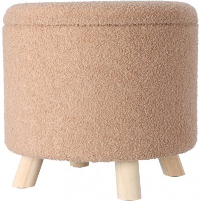HOMESTYLING Taburet s úložným prostorem TEDDY 40 cm béžová KO-AAK400210 – Zboží Dáma