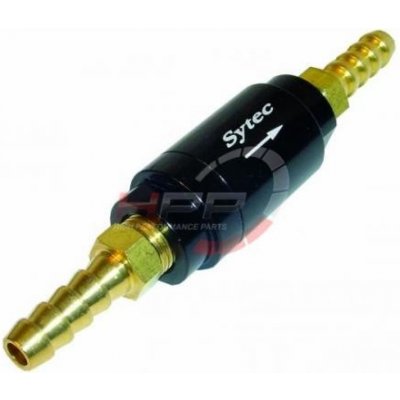 Zpětný ventil celo hliníkový Sytec - hadice 6mm - černý | Zboží Auto