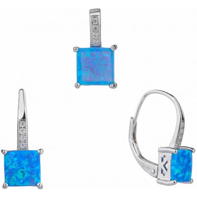 Bealio stříbrná souprava ČTVERCOVÁ modrý OPÁL 03-07770-3152 – Zboží Dáma Bealio stříbrná souprava ČTVERCOVÁ modrý OPÁL 03-07770-3152 – Zboží Dáma