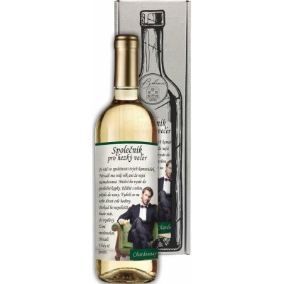 Bohemia Gifts Chardonnay Společník pro večer bílé dárkové víno 750 ml – Zboží Mobilmania