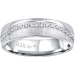 Silvego Snubní stříbrný prsten GLAMIS v provedení se zirkony pro ženy QRD8453W Velikost prstenu: obvod 47 mm (průměr 15,0 mm) – Zboží Mobilmania